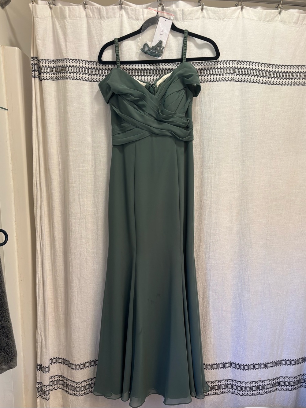 Azazie “lecia” eucalyptus Green bridesmaid dress